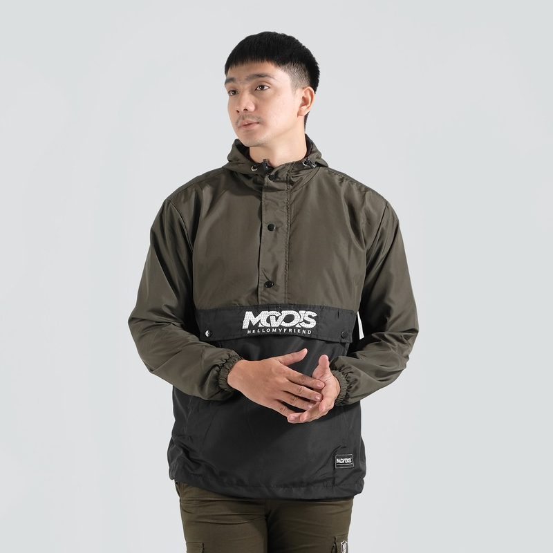 Mcvois Jaket Cagoule Pria Army Hitam Premium Distro