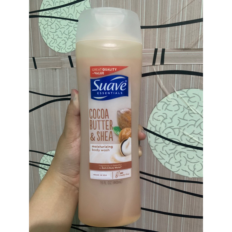 SUAVE ESEENTIALS BODY WASH COCOA BUTTER & SHEA 443ML