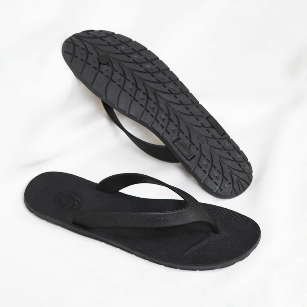 CAMOU Sandal Jepit Pria Sendal Flip Flop Tali Wr Jetblack Bahan Full Karet Anti Licin Tersedia Ukuran 39-40