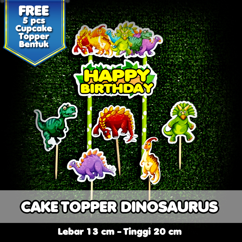 Cake Topper Dinosaurus / Hiasan Kue Tart Dinosaurus
