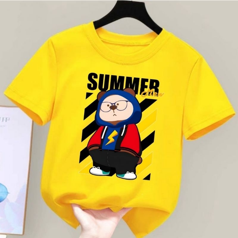 Dunia.Oblong-Kaos Anak Laki Laki Dan Perempuan Unisex Summer Baju Oblong Anak Kaos Distro Anak Laki Laki atasan Anak Cewek Usia 2-10 Tahun