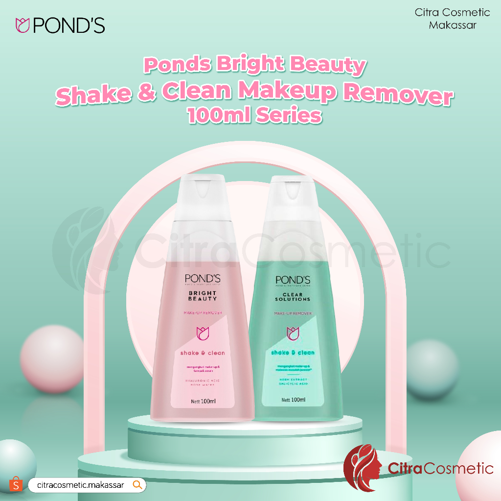 Ponds Bright Beauty Shake &amp; Clean Make Up Remover Series | Clear Solution | Shake &amp; Clean