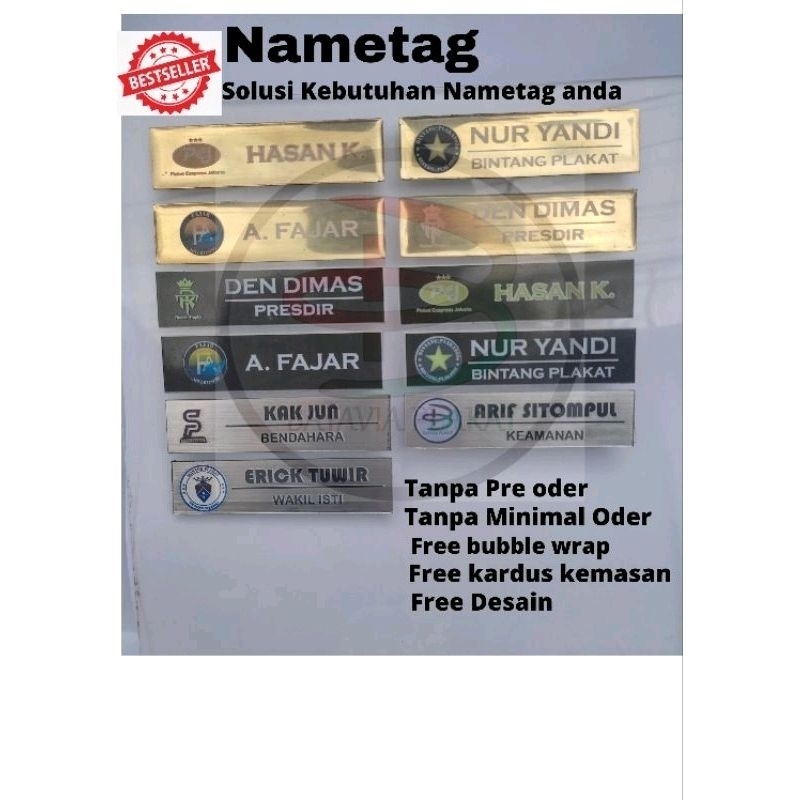 

Name Tag Pns | Name Tag | Peniti | Magnet | Akrilik Coating Custom | Kuningan Steinless | Tanda Pengenal | Lencana Dada | Papan Nama Pengenal