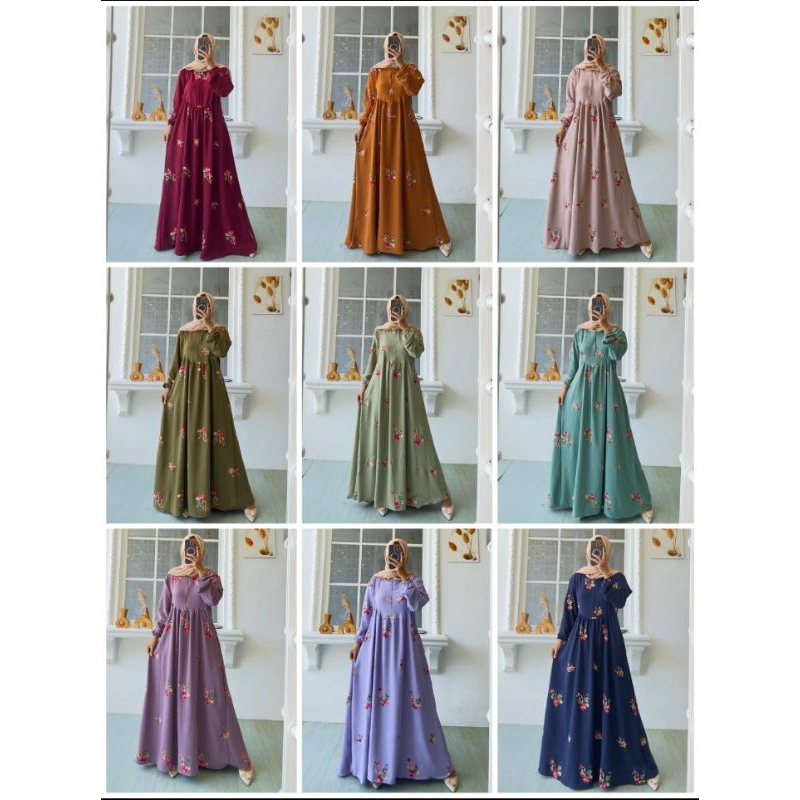 GAMIS CRINKLE EMBORDIR BUNGA