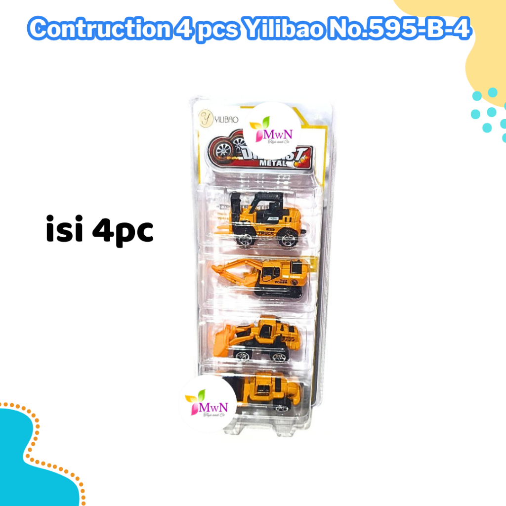 MWN.TOYS Die Cast Mobil Contruction 4 pcs Yilibao No.595-B-4