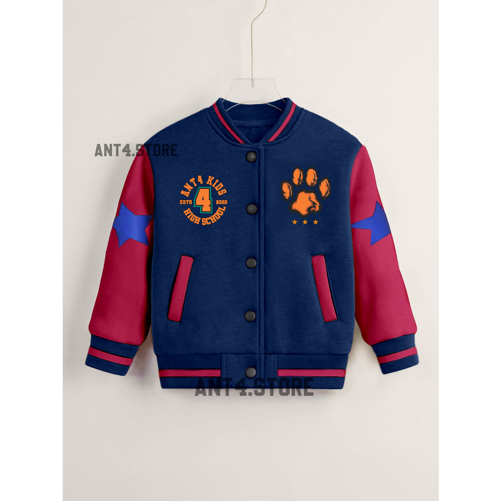 JAKET ANAK VARSITY BASEBALL JAKCET ANAK LAKI LAKI PEREMPUAN UMUR 2 - 12 TAHUN E