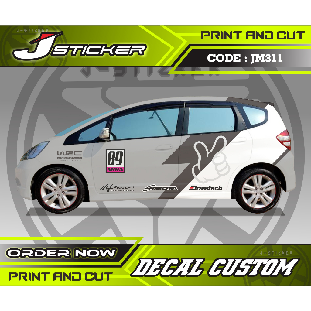 sticker printing keren untuk mobil agya ayla jazz brio baleno
