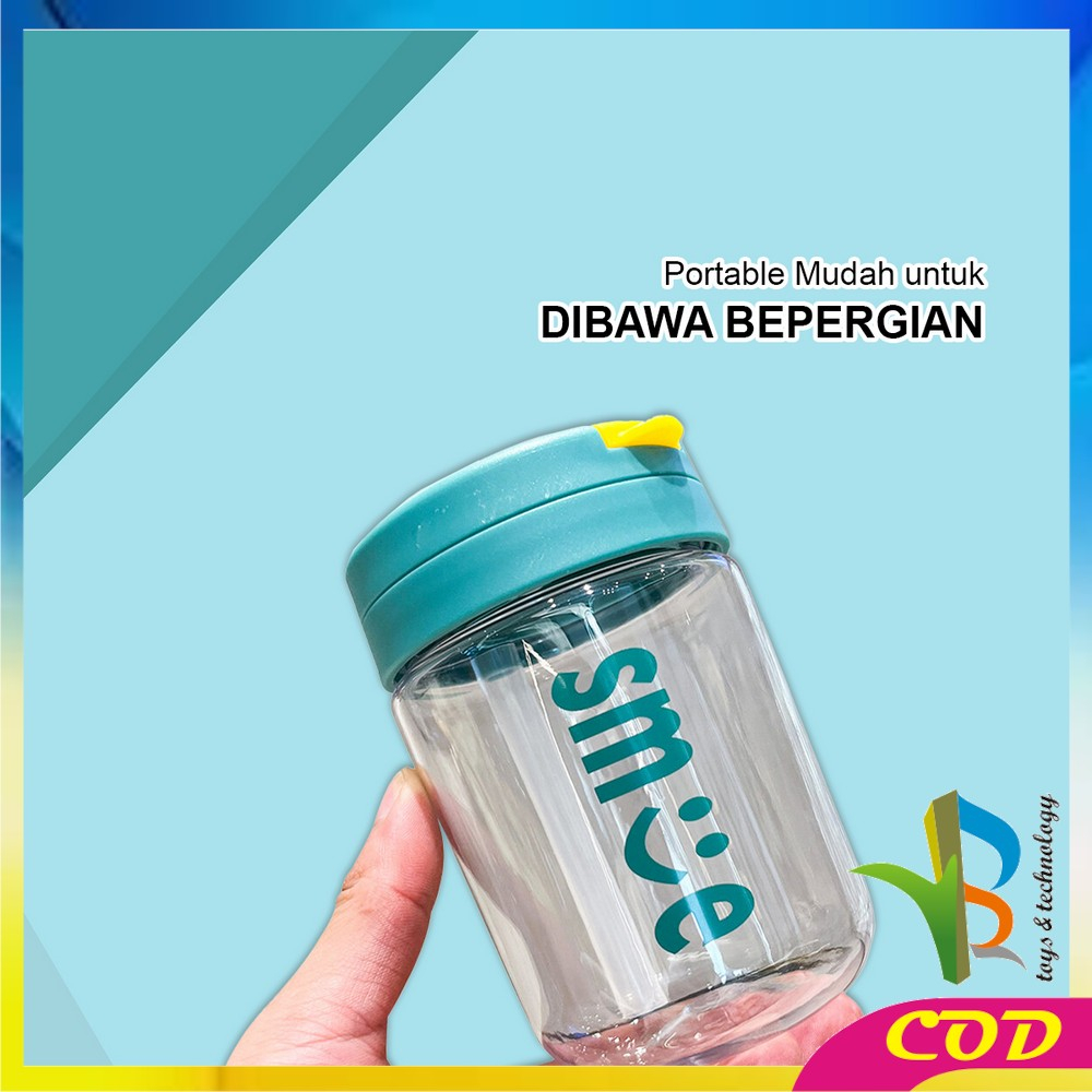 RB-C828 Botol Minum Infus Water Transparan Minimalis 400ML Anti Tumpah dengan Sedotan BPA FREE / Botol Air Minum Kecil Lucu Tumbler Cup Infused Portable