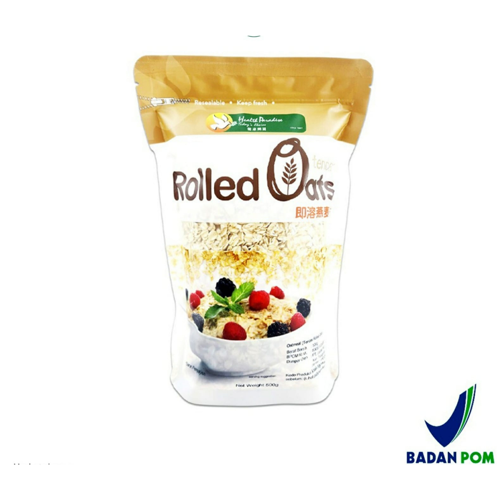 

Promo Health Paradise Organic Tender Rolled Oats 500g Oat organik