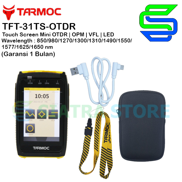 Tarmoc TFT-31TS-OTDR | Smart mini Touch Screen OTDR 80Km | OPM | VFL