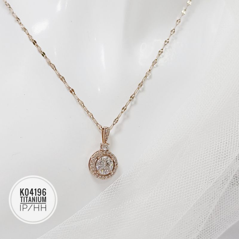 Kalung Titanium permata zircon mewah K04196