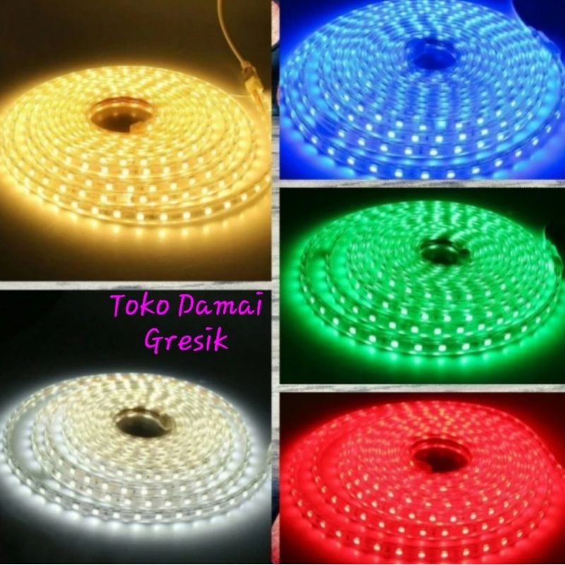 Led strip 5050 220V 220volt eceran per meter waterproof