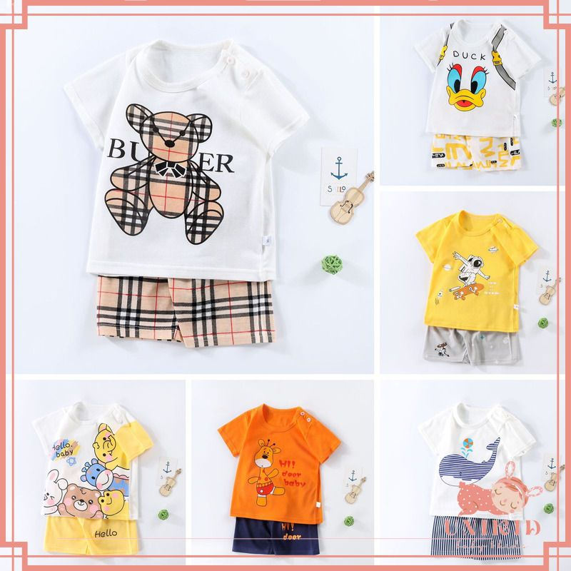 UNIKID SETELAN BAJU ANAK BAYI LENGAN PENDEK 0-6TAHUN BAHAN KATUN PREMIUM IMPORT