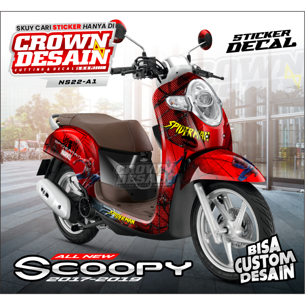 Crown Sticker Decal Honda All New Scoopy - SPIDERMAN