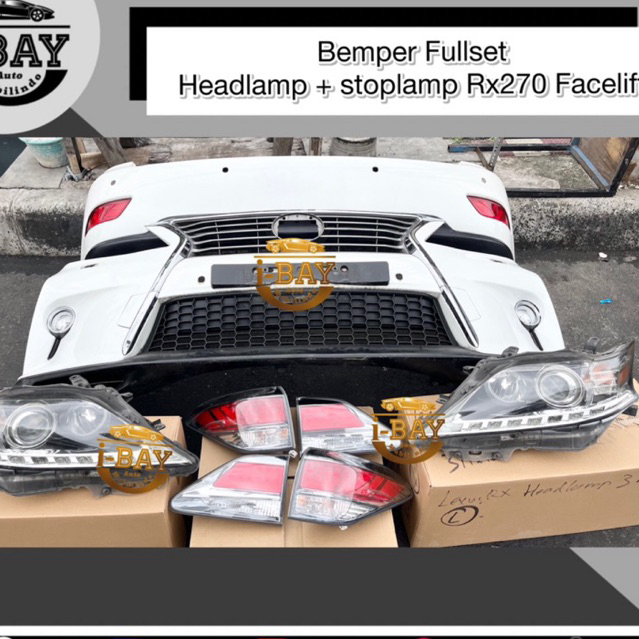 Bemper Headlamp Stoplamp Grill Fullset Lexus Rx270 Facelift