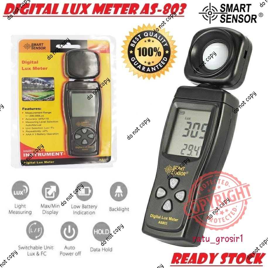 Smart Sensor Digital Lux Meter Alat Ukur Intensitas Cahaya AS803