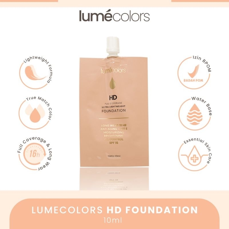 Lumecolors HD Full Coverage Ultra Lightweight Foundation 10 ml