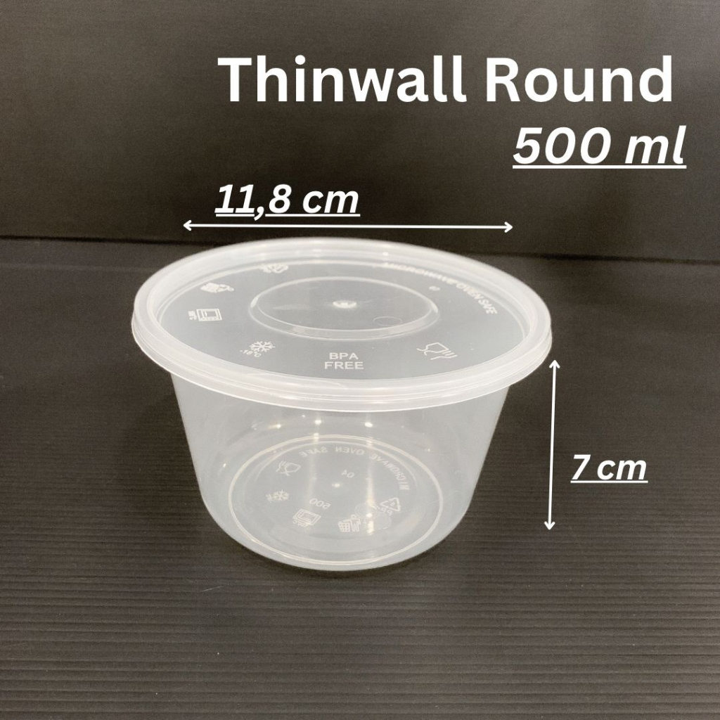 Thinwall bowl 500 ml / mangkok makan plastik