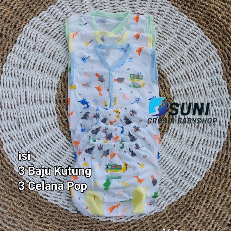 6pcs Baju bayi putih dan celana pop Promo