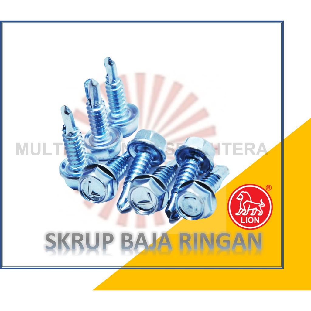 Roofing Baja RIngan 10 x 16 Skrup Roofing Putih SDS Roofing 1,6cm Baut Reng