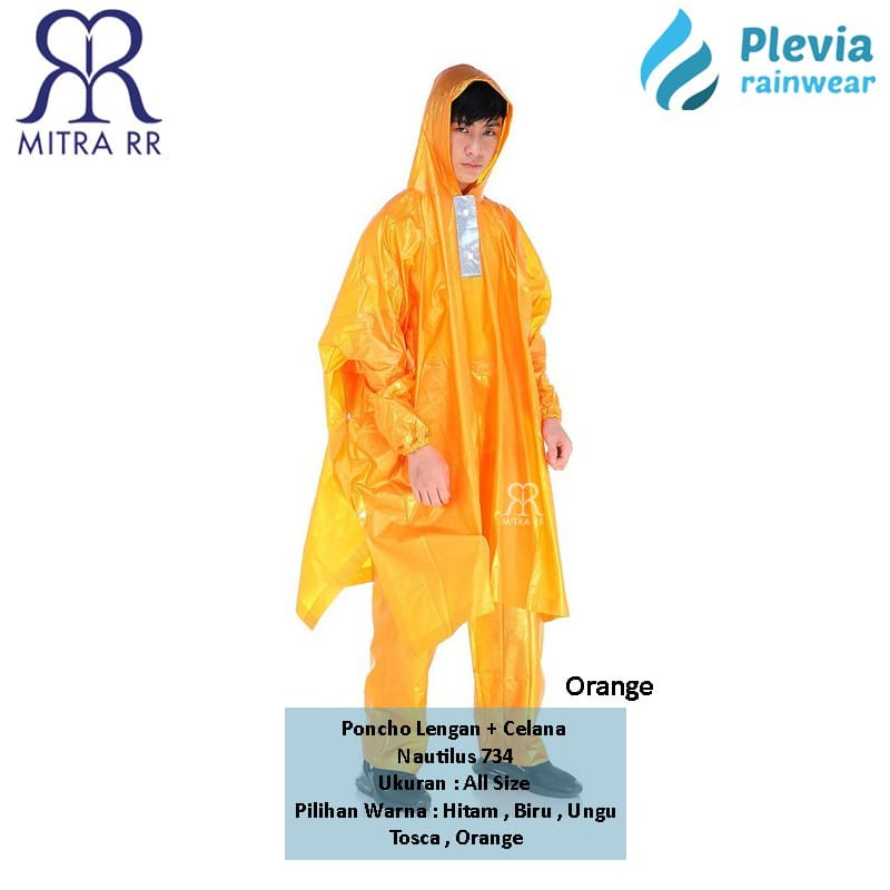 Jas Hujan Plevia Nautilus 734 Poncho Lengan Celana