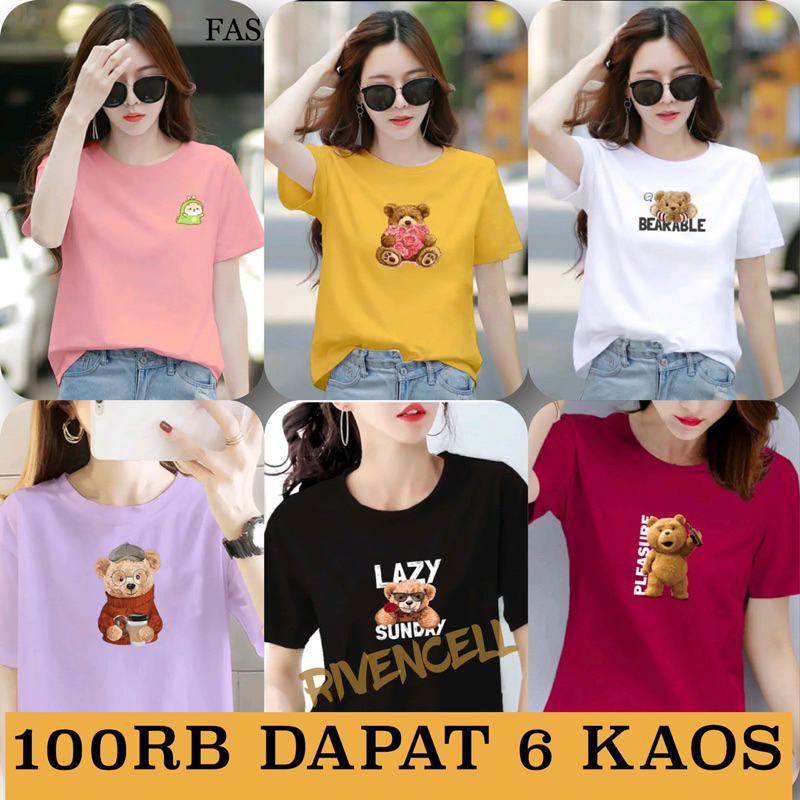PROMO ( 100RB Dapat 6 KAOS BEAR ) BAJU DISTRO Dtf ANIME DEWASA BISA UNTUK PRIA DAN WANITA Kaos Motif