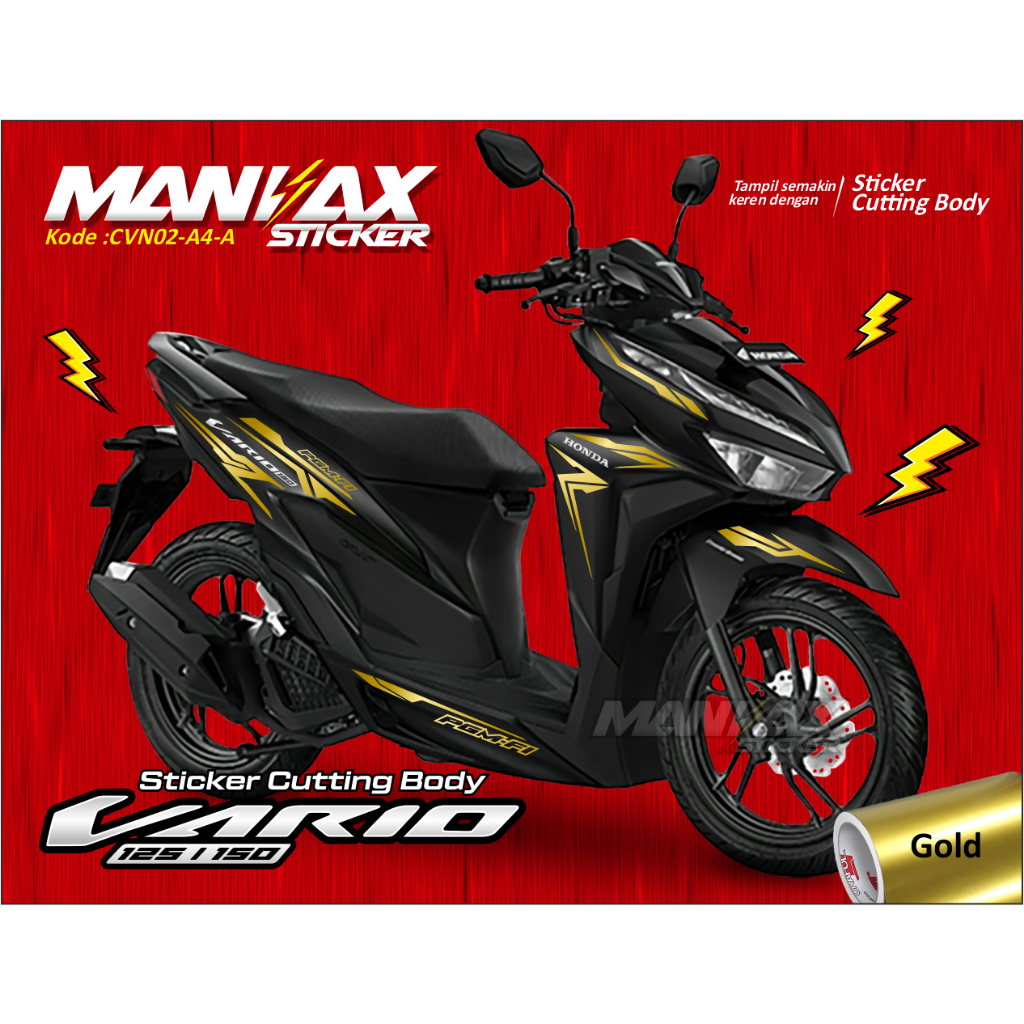 Sticker VARIO 150 125 GOLD - Cutting Stiker Honda VARIO NEW 125/150 - Stiker Motor - KODE CVN