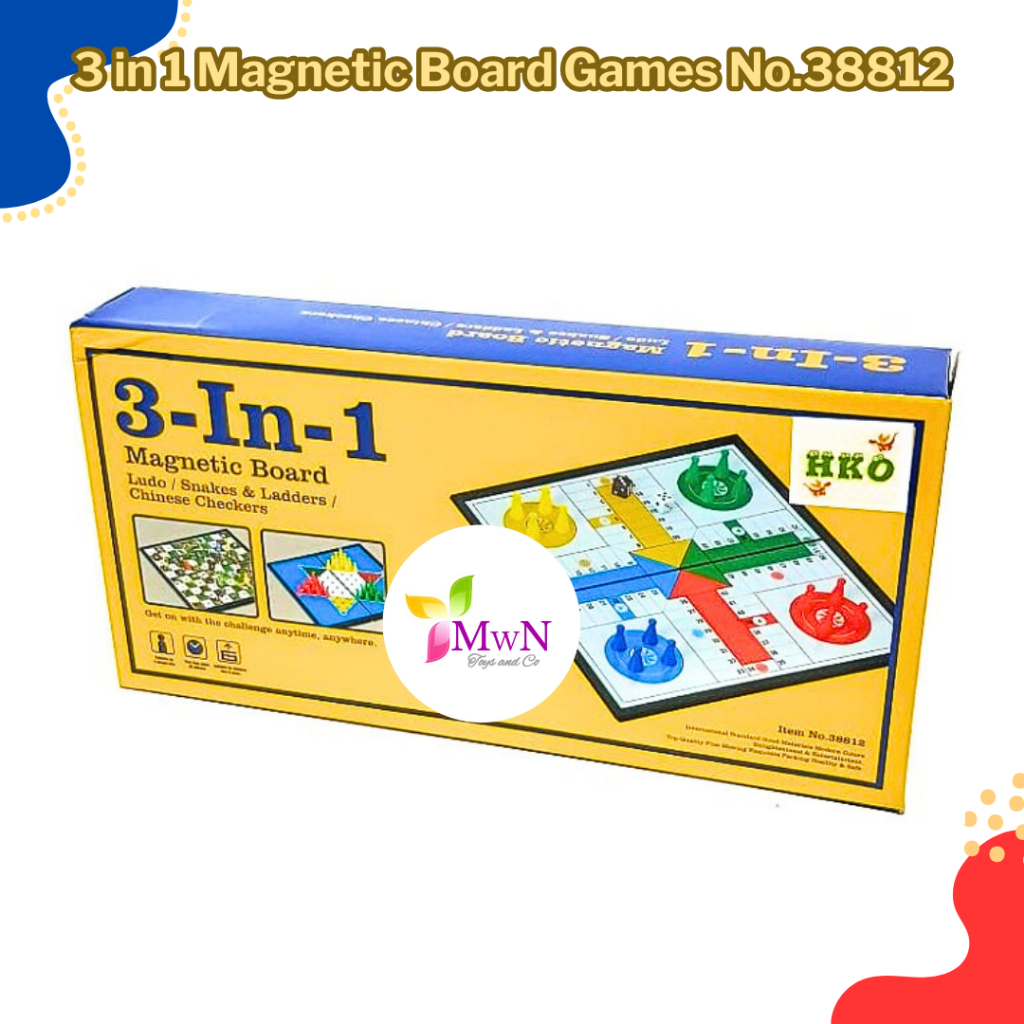 mwn.toys 3 in 1 Magnetic Board Games No.38812