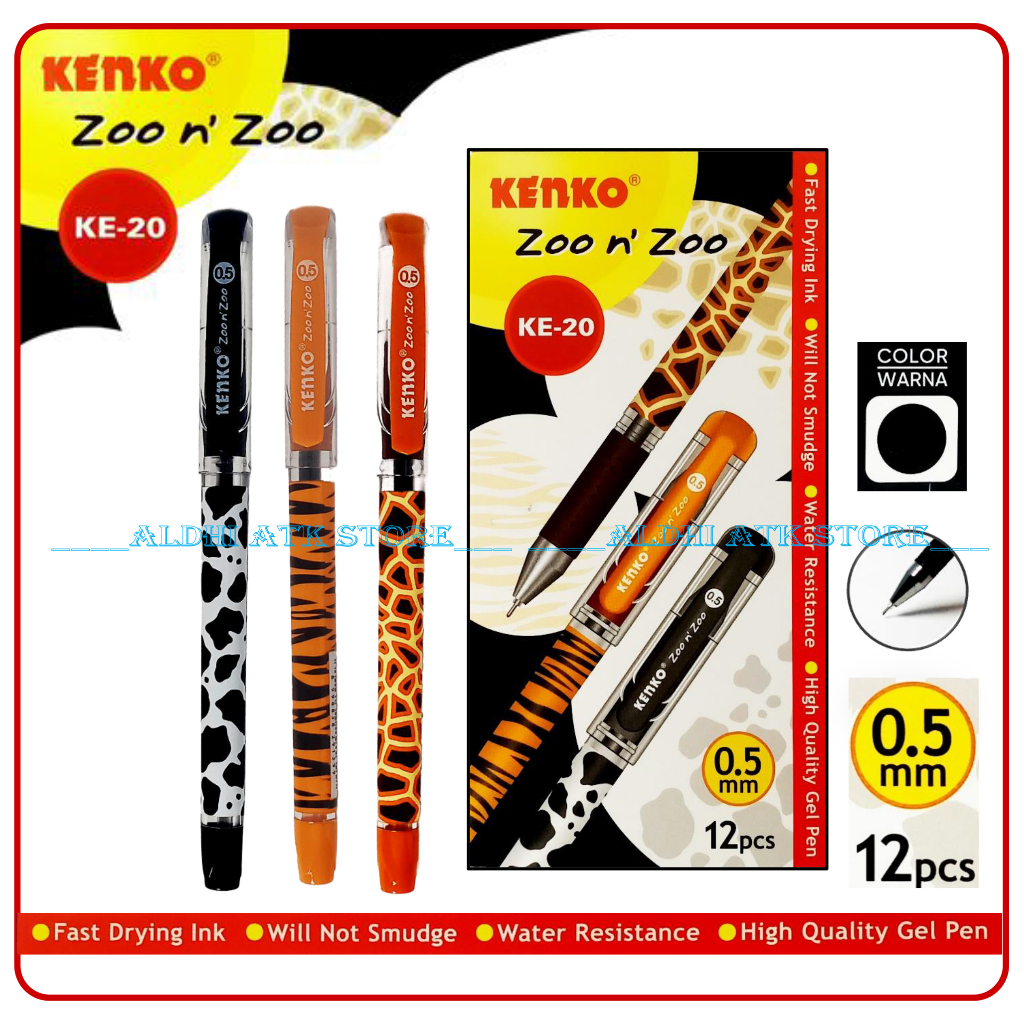 

Pulpen Kenko Zoo'n Zoo 0,5 mm Pen Kenko Motif Hewan Mata Pena Tajam