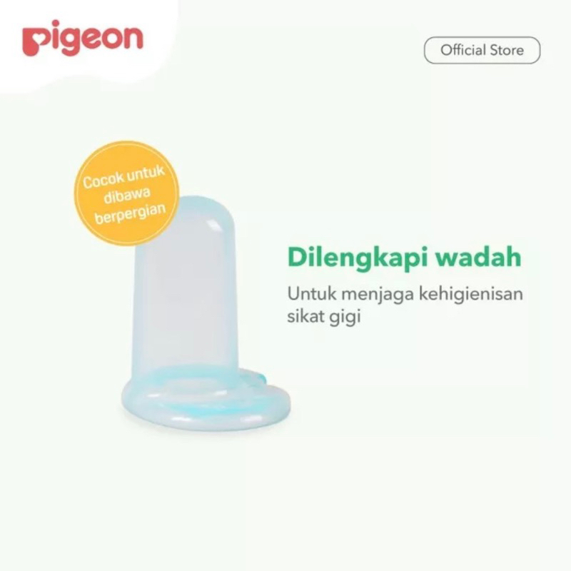 Pigeon Silicone Finger Toothbrush Sikat Lidah Bayi Newborn Baru Lahir Traveling Case Wadah Simpan Steril Anti Kuman