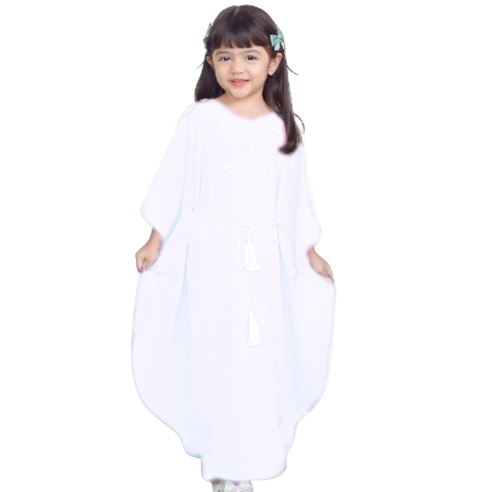 Baju Anak Umur 4 Tahun Sampai 10 Tahun Terbagus 2023 Kids Syar'i Anak Balita Kaftan Abaya Terbaru AISYAH KAFTAN Bahan Crinkle Airflow Premium Adem Dan Lembut Nyaman Buat Anak -Anak Variasi Bunga Mutiara Dan Ikat Pinggang Usia Anak 4,5,6,7,8,9,10 Tahun