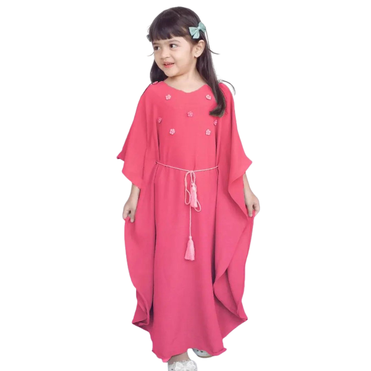 Baju Anak Umur 4 Tahun Sampai 10 Tahun Terbagus 2023 Kids Syar'i Anak Balita Kaftan Abaya Terbaru AISYAH KAFTAN Bahan Crinkle Airflow Premium Adem Dan Lembut Nyaman Buat Anak -Anak Variasi Bunga Mutiara Dan Ikat Pinggang Usia Anak 4,5,6,7,8,9,10 Tahun