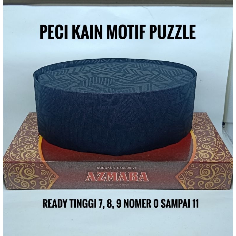 PECI SONGKOK KOPYAH KAIN EMBOSS MOTIF PUZZLE ready tinggi 7 8 9 untuk dewasa dan anak-anak
