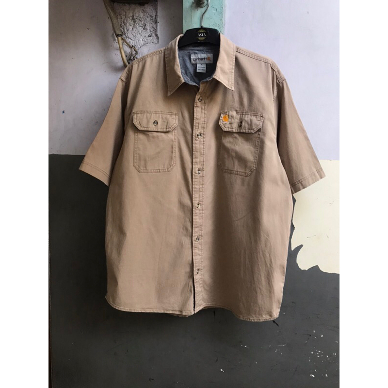 kemeja carhartt workshit pria lengan pendek