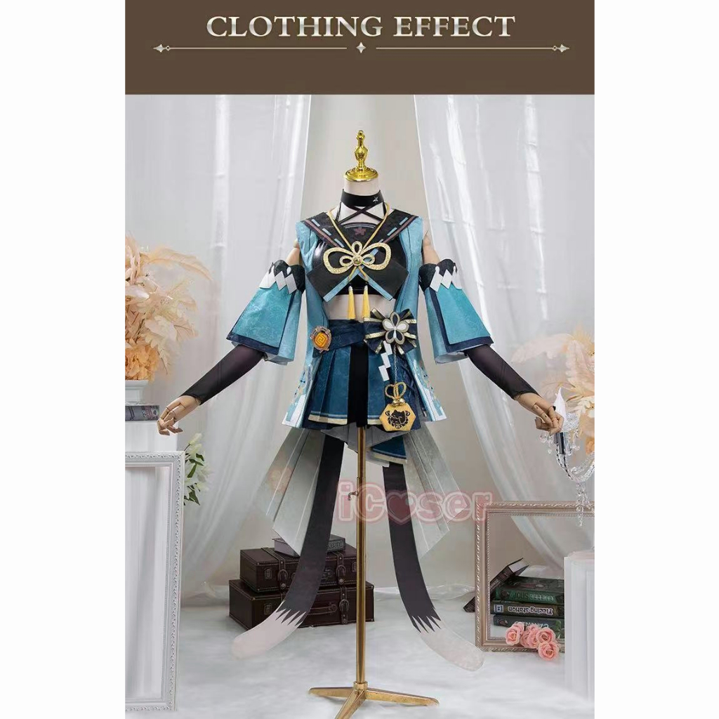 Kirara Cosplay Costume Genshin Impact Cosplay Wig Game Uniform Outfit Headwear Tail Cat Upon The Eaves Vision Inazuma Women Set