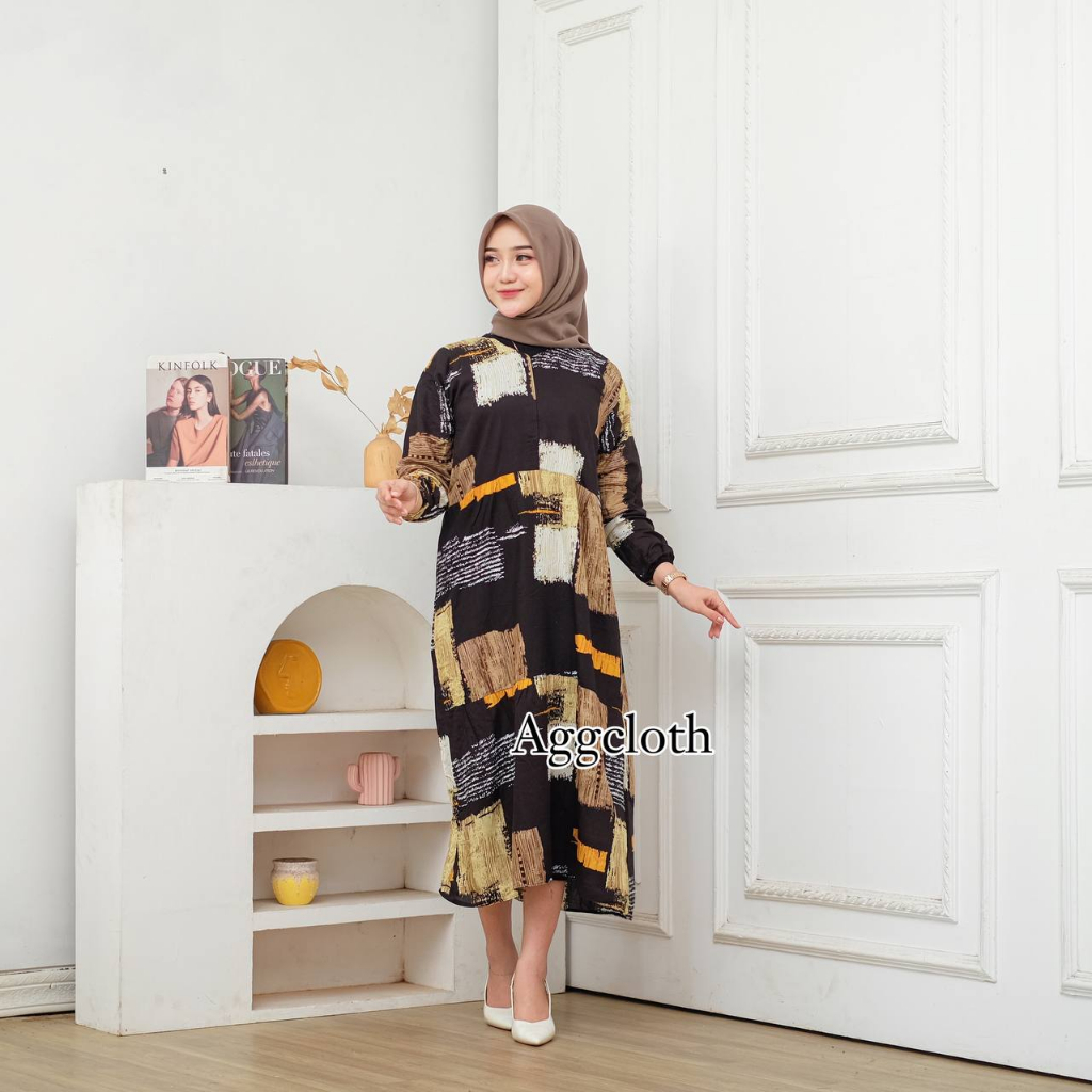 Gamis Rayon Viscose Payung Busui Panjang LD 100cm - 116cm