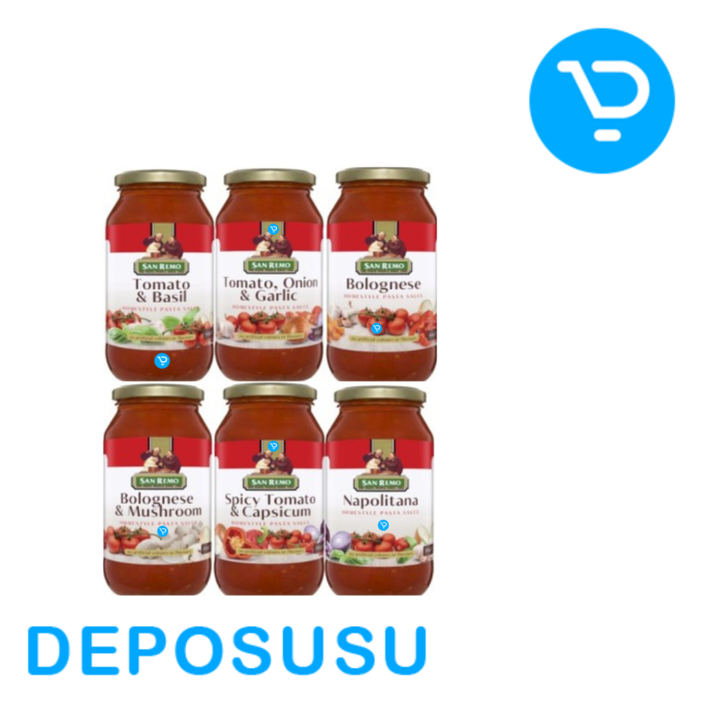 

SAN REMO Sauce Bolognese Basil Napolitana Spicy Garlic Mushroom 500gr