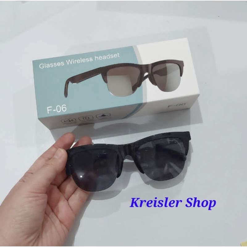 Kacamata hitam headset bluetooth Glasses wireless headset F06 bukan kacamata biasa