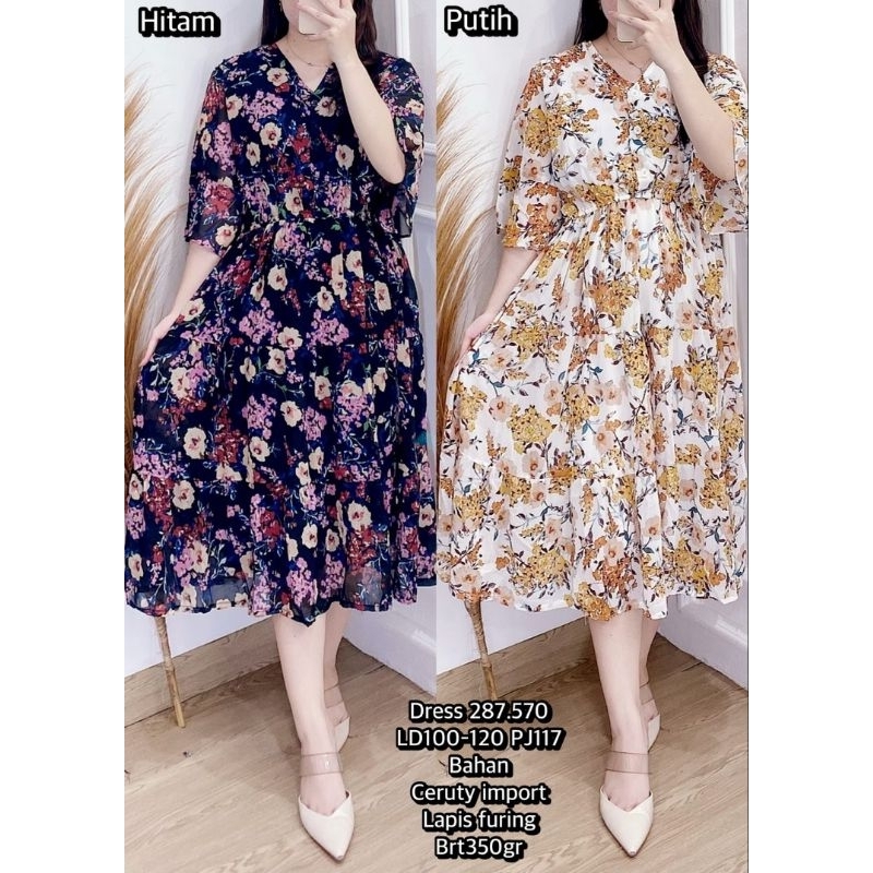 NEW Dress Ceruty Bunga 287.570 /ld 100-120