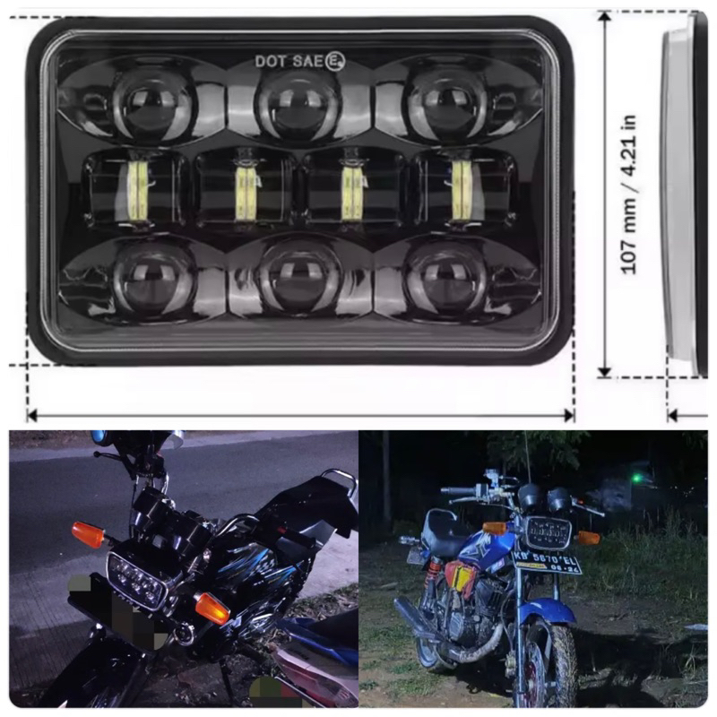 Headlamp Daymaker 4x6inc 10led rxking gl win  Spider 10led - Lampu Projector Daymaker 4x6inch Hi low Lubang Breket Belakang Waterproof Universal