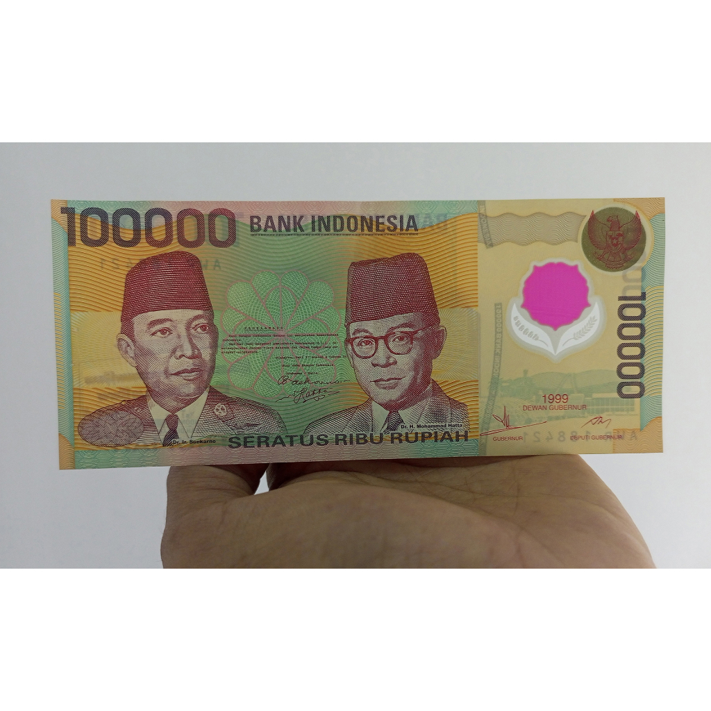 Uang Kertas Jadul 100 Ribu Polimer Tahun 1999