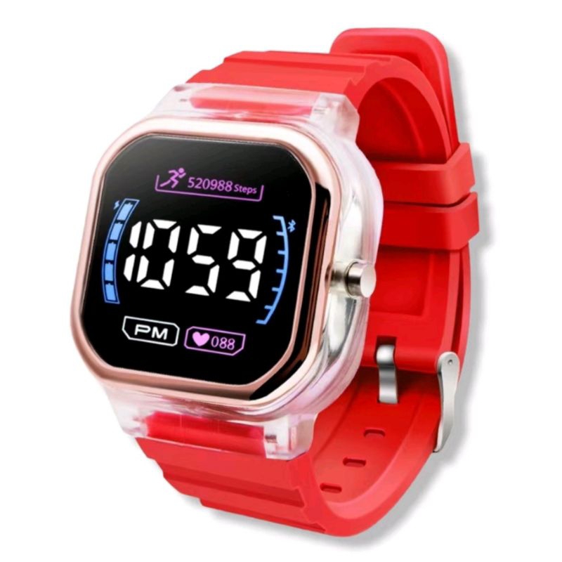 Jam Tangan Wanita Digital Segi Tampilan Layar Baru Fashion Watch LED Sprot
