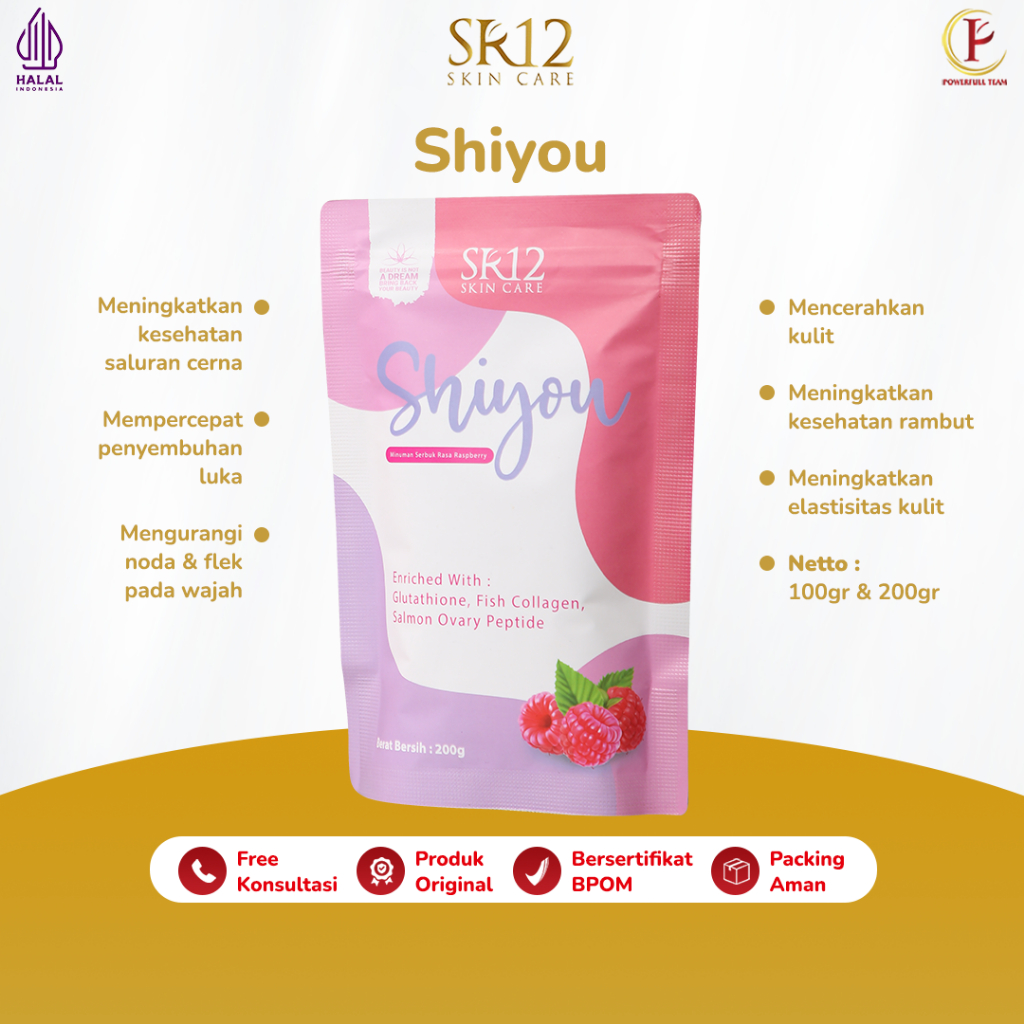 Minuman Serbuk Kolagen Shiyou Collagen Drink SR12 Kulit Sehat Seperti Bayi Mencerahkan Kulit Skincar