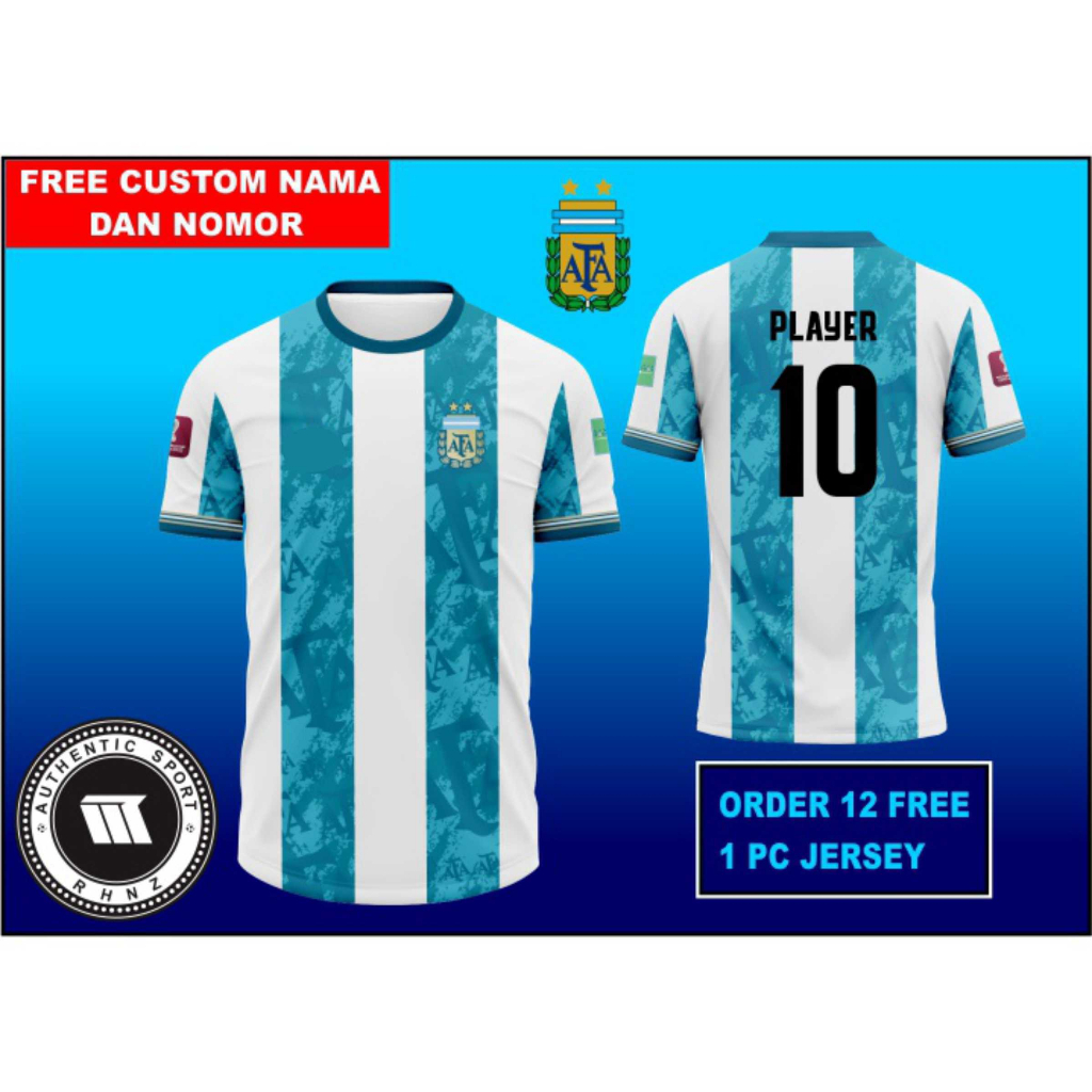 JERSEY ARGENTINA PIALA DUNIA 2022/JERSEY BOLA ARGENTINA WORLD CUP QATAR/JERSEY ATASAN ARGENTINA/JERS