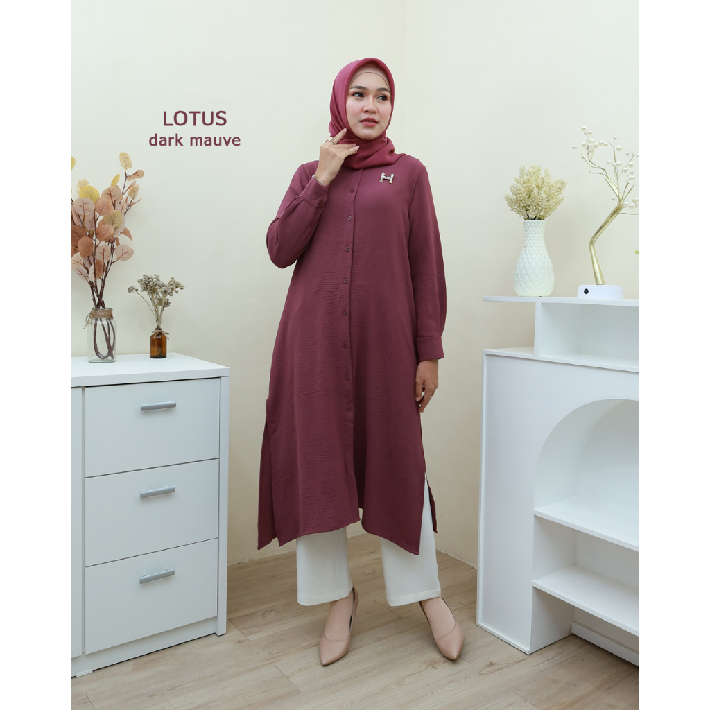 LOTUS Midi Dress- Pakaian Wanita Terbaru by Hijab Mamah icis