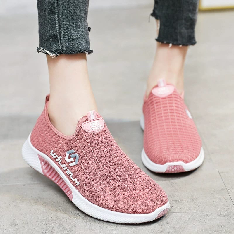 GROSIRTAS LV0108 Sepatu Slip On Wanita Import Sport Shoes Model Slip on Fly knit Alas Karet