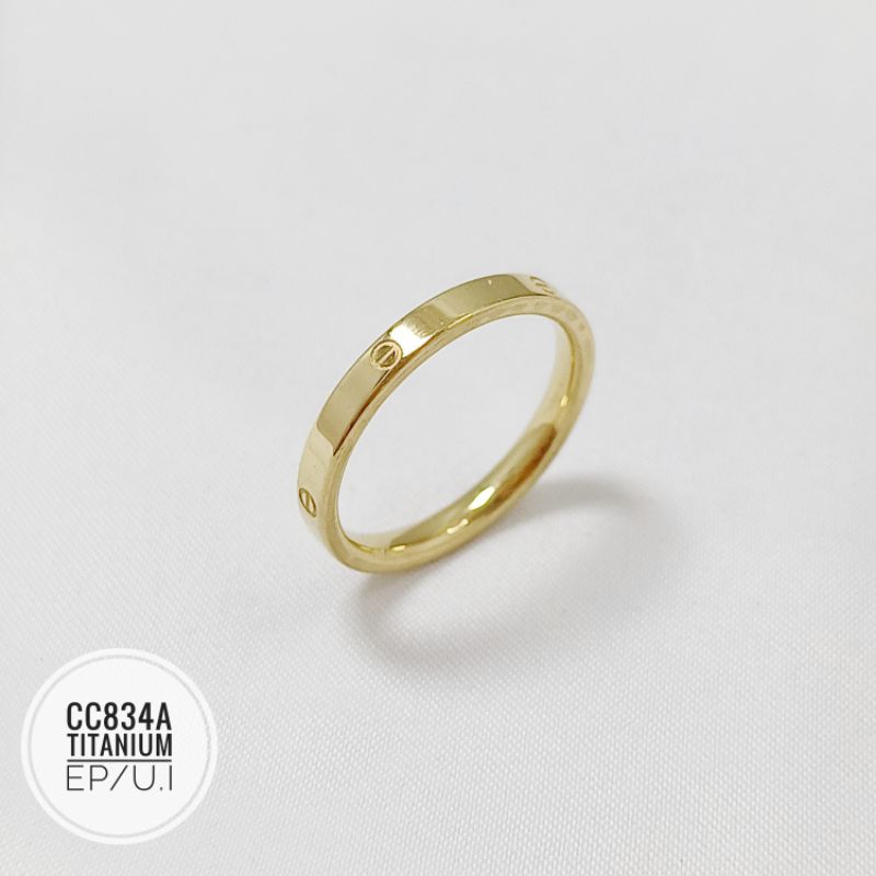 Cincin titanium uk 3mm gold CC834A