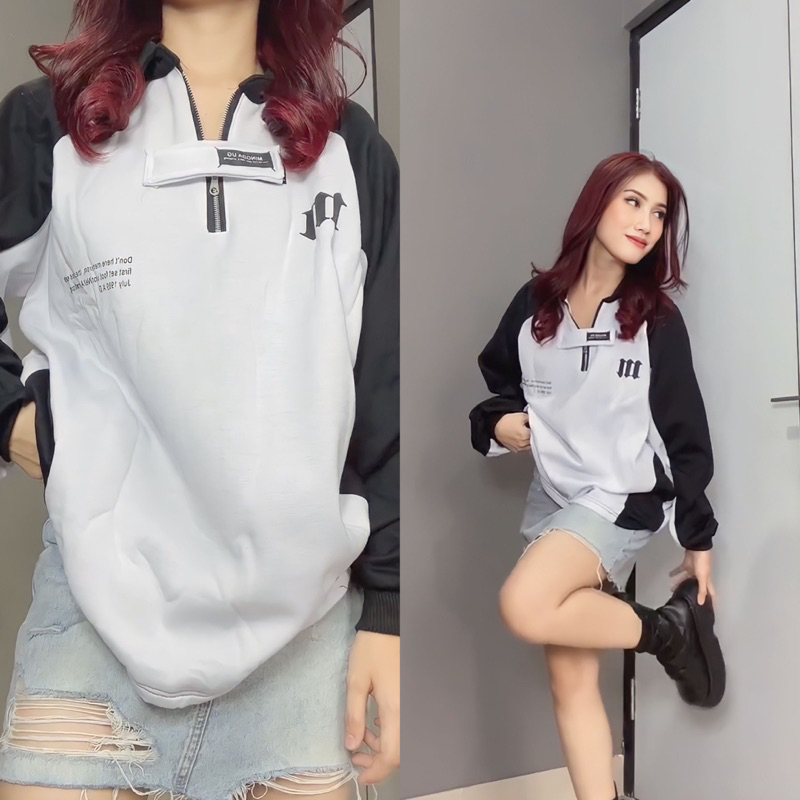 PARIROO MINGDA M SWEATER / MINGDA M OVERSIZE / SWEATER MINGDA / SWEATER CEWEK KEKINIAN VIRAL / SWEAT