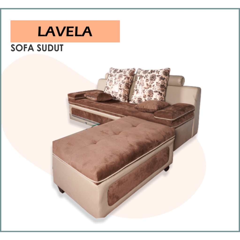 SOFA SUDUT LAVELA  / SOFA SUDUT L MINIMALIS MURAH BERGARANSI