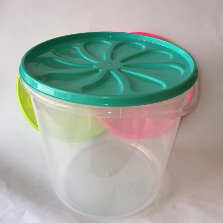 Toples bulat 10L dan 16L bigy toples plastik kerupuk kedap tebal plastik